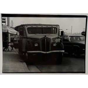 Vintage Delivery Truck Found Photo Auto Transportation Street Parking